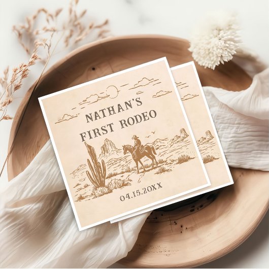 Western Vintage Rodeo Birthday Paper Napkin Serviette