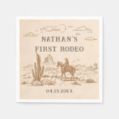 Western Vintage Rodeo Birthday Paper Napkin Serviette (Vorderseite)