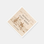 Western Vintage Rodeo Birthday Paper Napkin Serviette (Ecke)