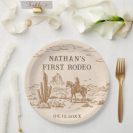 Western Vintage Rodeo Birthday Paper Plate Pappteller
