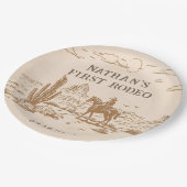Western Vintage Rodeo Birthday Paper Plate Pappteller (Schrägansicht)