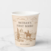 Western Vintage Rodeo Birthday Pappbecher (Vorderseite)