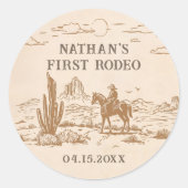 Western Vintage Rodeo Birthday Sticker (Vorderseite)