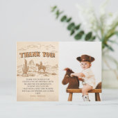 Western Vintage Rodeo Cowboy Dankeskarte (Stehend Vorderseite)