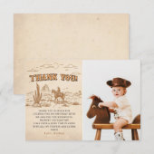 Western Vintage Rodeo Cowboy Dankeskarte (Vorne/Hinten)