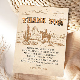 Western Vintage Rodeo Cowboy Dankeskarte