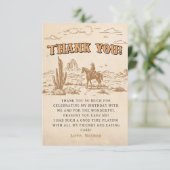 Western Vintage Rodeo Cowboy Dankeskarte (Stehend Vorderseite)