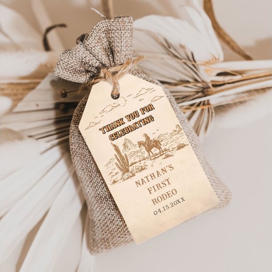 Western Vintage Rodeo Cowboy Gift Tag Geschenkanhänger