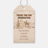 Western Vintage Rodeo Cowboy Gift Tag Geschenkanhänger (Vorderseite)