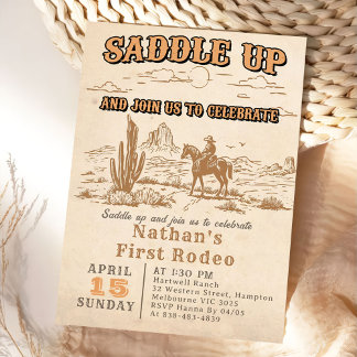 Western-Vintage-Rodeo-Geburtstagseinladung Einladung
