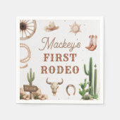 Western-Vintage-Rodeo-Geburtstagspapier-Serviette Serviette (Vorderseite)