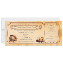 Western Vintage Wedding Ticket Einladung & uAwg