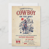 Western Vintage Wüste Cowboy Babydusche Einladung (Vorderseite)