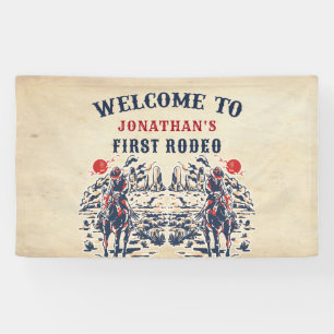 Western Vintage Wüsten Erstes Rodeo 1. Geburtstag Banner