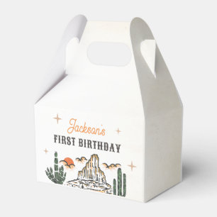 Western Vintage Wüsten Erstes Rodeo 1. Geburtstag Geschenkschachtel