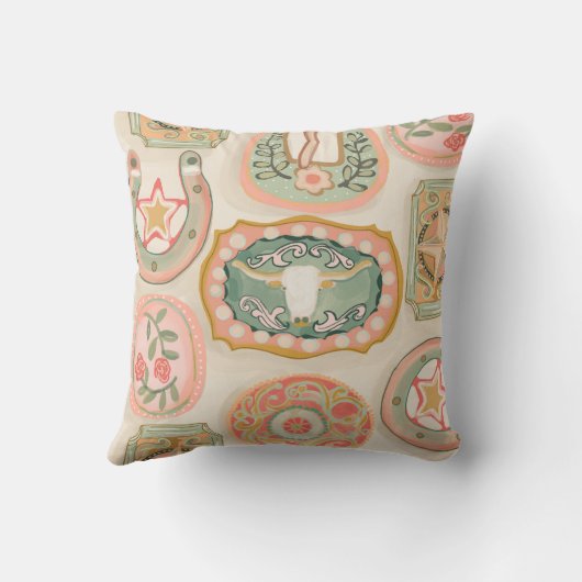 Western Vintager Gürtelschnürdruck Kissen (Rückseite)