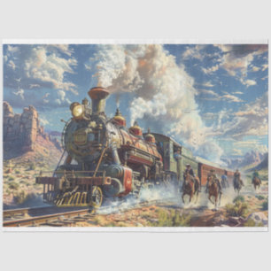 Western Vintager Zug Heist Decoupage Seidenpapier
