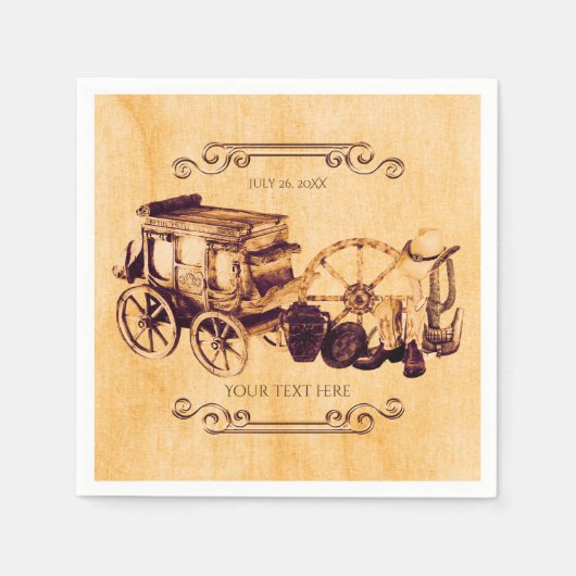Western Vintages Land Elegante Hochzeit Serviette (Vorderseite)