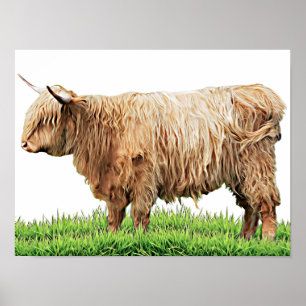 Western von Kühen im Hochland Art Poster