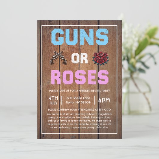 Western Waffen oder Rose Geschlechtsverkehr Einladung (Stehend Vorderseite)