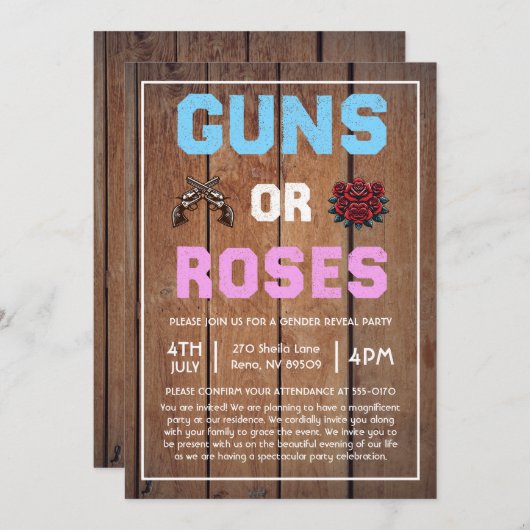 Western Waffen oder Rose Geschlechtsverkehr Einladung (Vorne/Hinten)