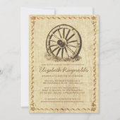 Western Wagon Wheel Bridal Dusche Einladungen (Vorderseite)
