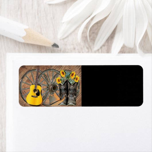 Western Wagon Wheel Gitarre Cowboy Stiefel Sonnenb (Insitu)