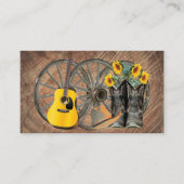Western Wagon Wheel Gitarre Cowboy Stiefel Sonnenb Visitenkarte (Vorderseite)