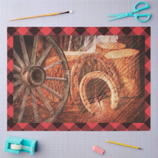 Western Wagon Wheel Hufeisen Seidenpapier (Basteln)