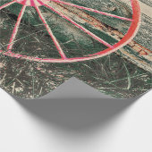 Western Wagon Wheel Red Country Vintag Decoupage Geschenkpapier (Ecke)