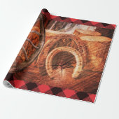 Western Wagon Wheels Hufeisen Rustikal Geschenkpapier (Ungerollt)