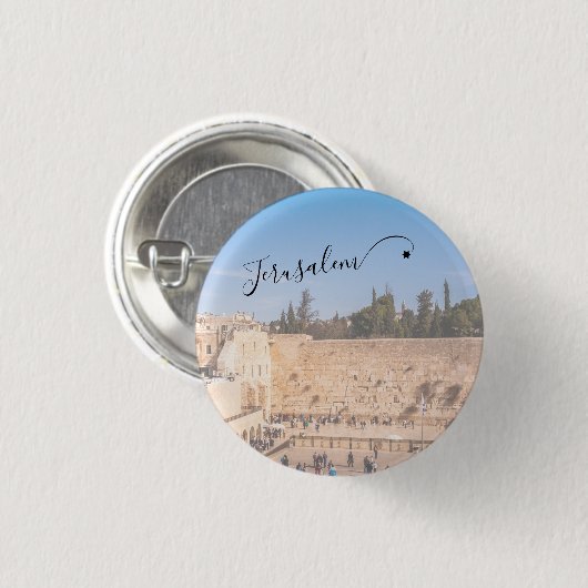 Western Wall Jerusalem Israel Button (Vorne & Hinten)