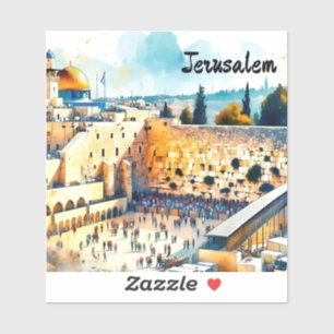 Western Wall Kotel Aquarellkunst Aufkleber
