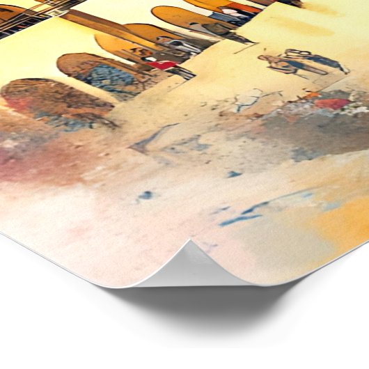 Western Wall Kotel Aquarellkunst Poster (Ecke)