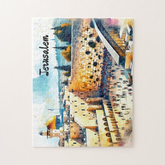 Western Wall Kotel Aquarellkunst Puzzle (Vertikal)