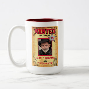Western-Wanted-Plakat-Tasse Zweifarbige Tasse