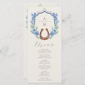 Western Wappen Land Bohemische Blumenhochzeit Menükarte (Vorne/Hinten)