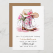 Western Wasserfarbe Delight Cowgirl Babydusche Einladung (Vorne/Hinten)