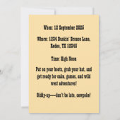 Western Wasserfarbe Kunst Einladung (Rückseite)