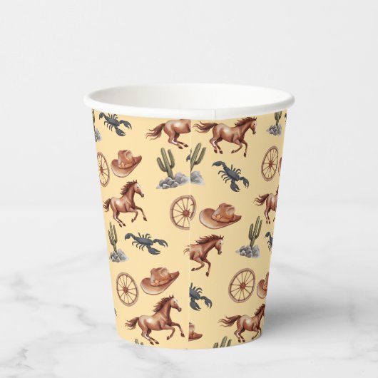 Western Wasserfarbe Kunst Pappbecher (Rechts)