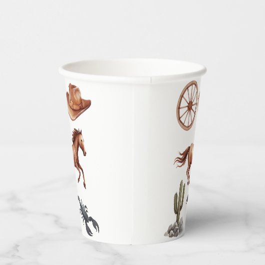 Western Wasserfarbe Kunst Pappbecher (Rechts)