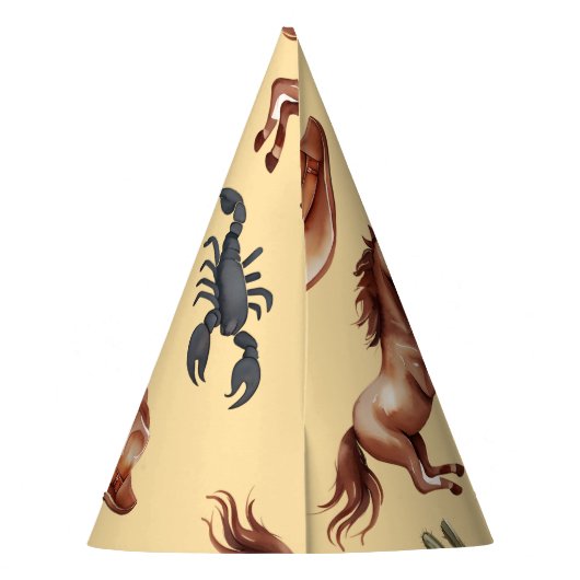 Western Wasserfarbe Kunst Partyhütchen (Rückseite)