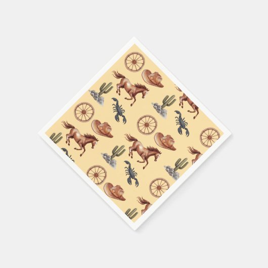 Western Wasserfarbe Kunst Serviette (Ecke)