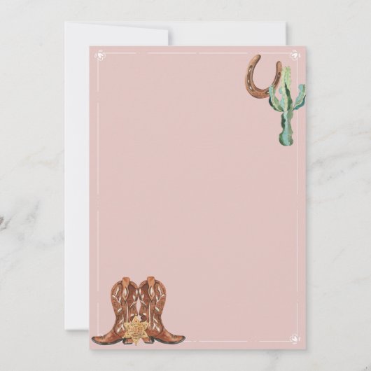 Western Watercolor Baby Dusche Einladung (Rückseite)