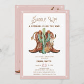 Western Watercolor Baby Dusche Einladung (Vorne/Hinten)