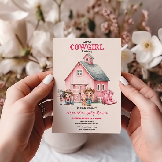 Western Watercolor Baby Dusche Einladung