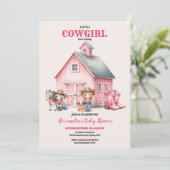 Western Watercolor Baby Dusche Einladung (Stehend Vorderseite)