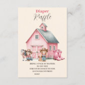 Western Watercolor Baby Girl Diapper Raffle Begleitkarte (Vorderseite)
