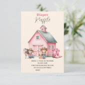 Western Watercolor Baby Girl Diapper Raffle Begleitkarte (Stehend Vorderseite)