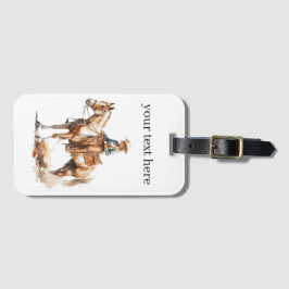 Western Watercolor Blonde Cowgirl, Brauch Gepäckanhänger